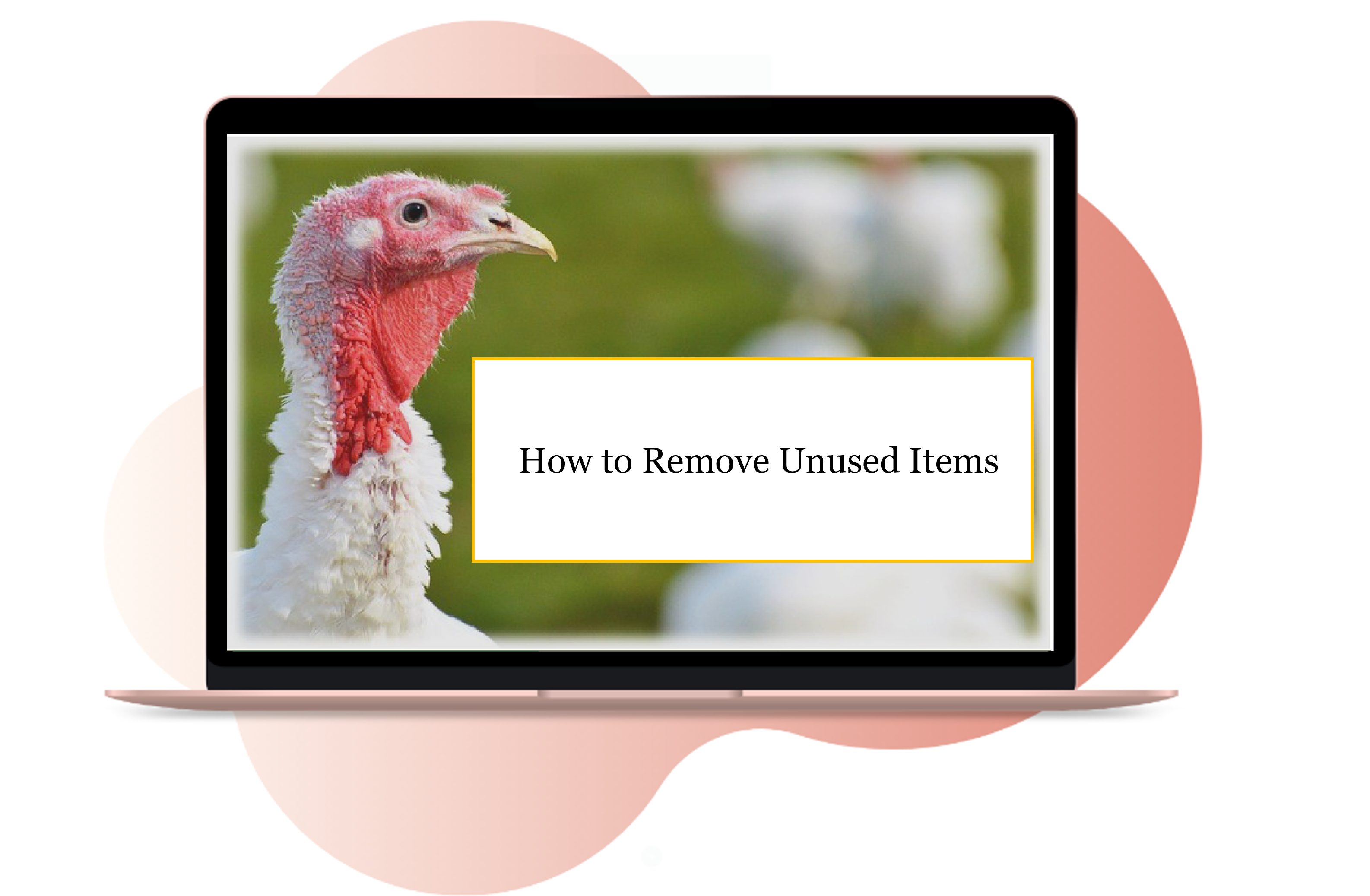Rooster beside title 